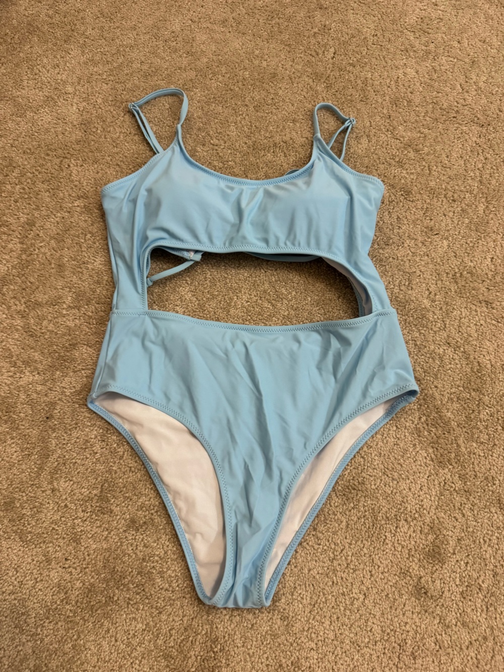 Light Blue Cutout One-Piece Swimsuit